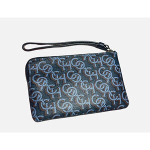 COACH Corner Zip Women's Leather Wallet/Wristlet Card/Coin Case Navy/Multi NWT